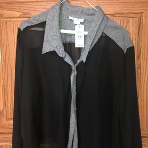 Long sleeve high low blouse